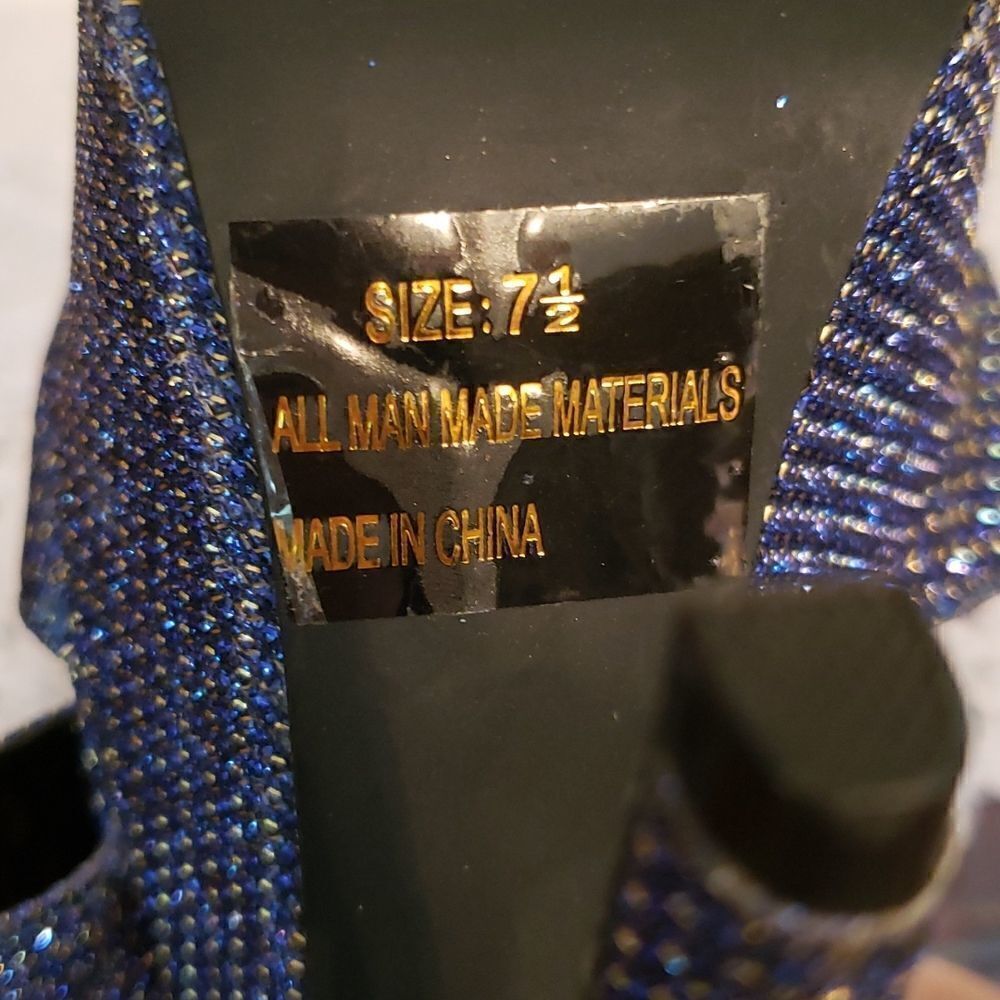 EUC Qupid Glittery Blue Platform Heels Sz 7.5 - Picture 7 of 9